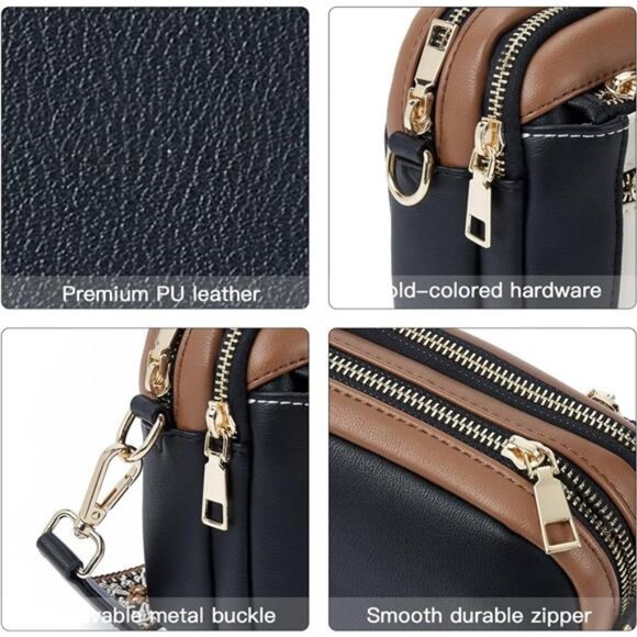 Purse Small Crossbody Bags Trendy Vegan Leather with Adjustable Shoulder Strap - Picture 6 of 7